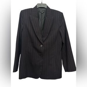 Anne Klein Skirt Suit Size 10 Blue Striped Blazer Pencil Skirt Career Wear NWOT